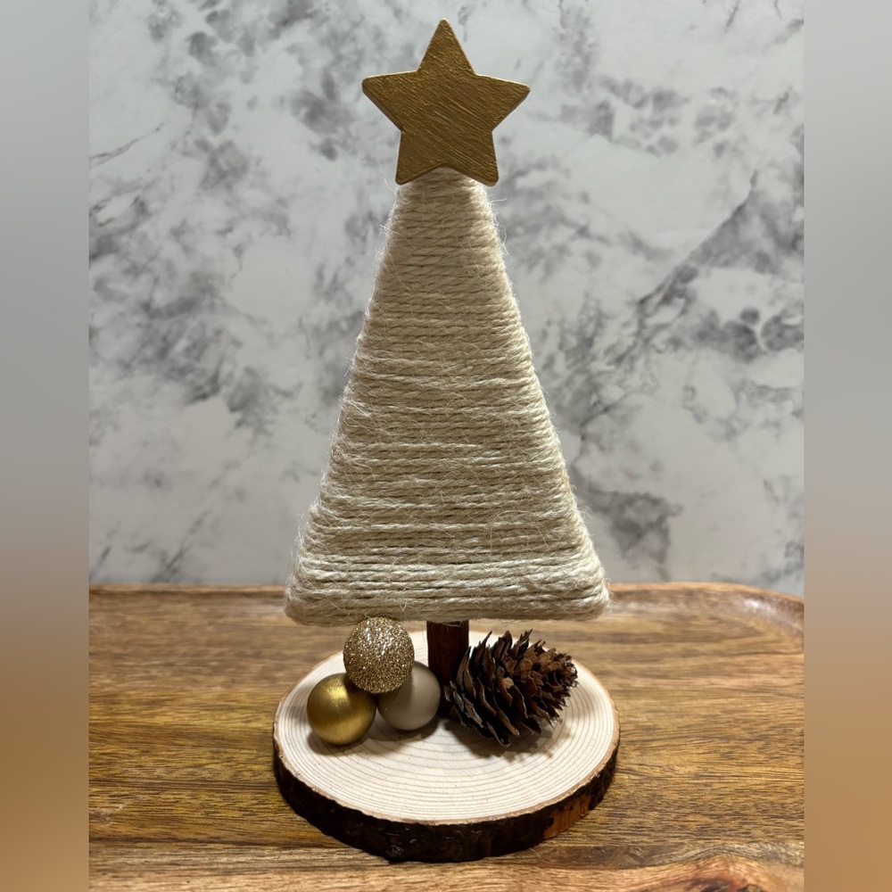Handmade Cream and Gold Holiday Tree Decoration
